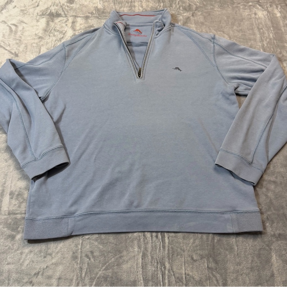 Tommy Bahama Men’s Quarter‎ Zip Pullover Sweater 100% Pima Cotton Size Large